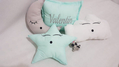 Pack 4 Almohadones Personalizado Cuna Bebe