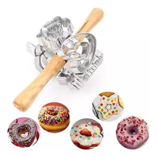 Molde Cortador Para Donas Giratorio Rosquilla 6 Diseños