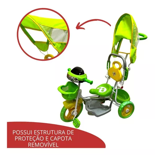 Triciclo infantil com Capota Haste 2 x 1 Importway : :  Brinquedos e Jogos