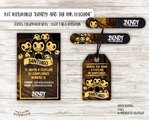 Kit Imprimible Bendy And The Ink Machine
