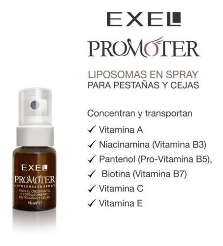Promoter Liposomas Spray Crecimiento Cejas Pestañas Exel