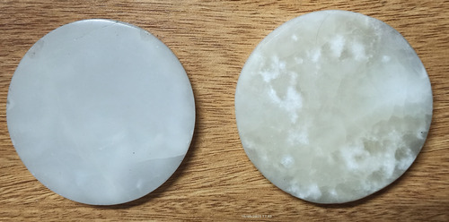 2 Recortes Marmol Onix Blanco Redondos Blanco (Usado)