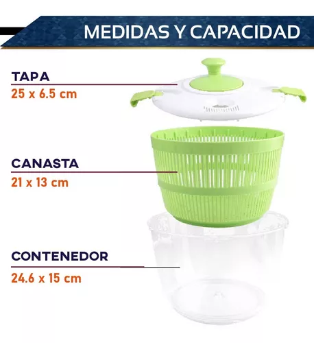 Centrifugadora Ensalada Escurridor Lechuga 5 Litros