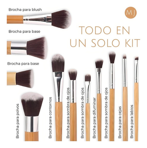 Xyx1 Brochas Maquillaje Set 11 Piezas BambĂș