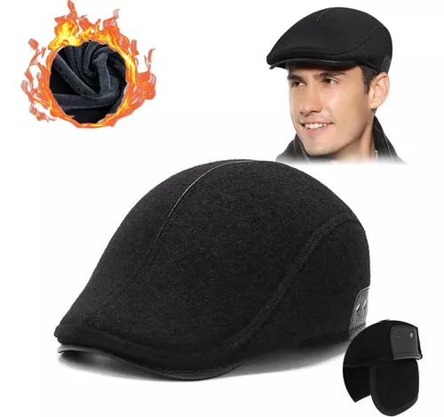 Sombrero Negro De Hombre Invierno Boina Caliente