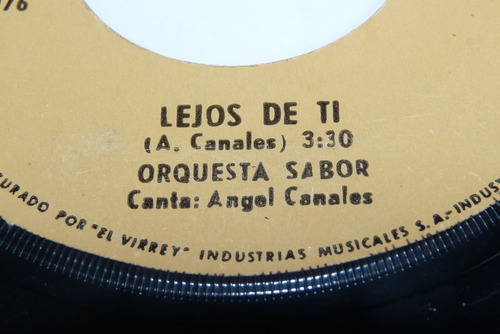 Jch- Angel Canales Orq. Sabor Lejos De Ti Salsa Guag. 45 Rpm