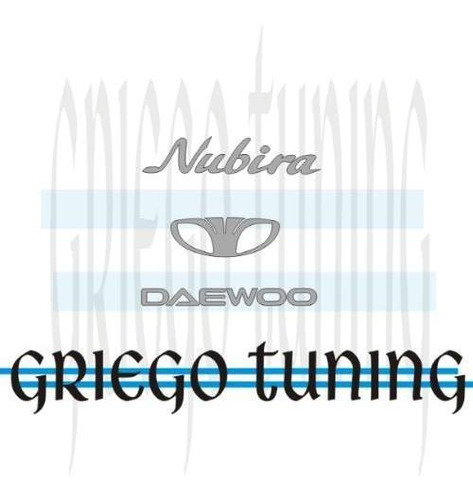 Tun Adhesivo Peg. Auto  Daewoo Nubira  Logos 3 Piez Gris