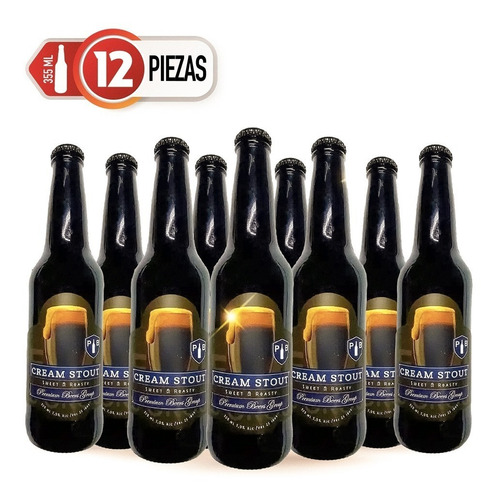 12 Pack Cerveza Premium Beer Cream Stout 355ml C/u