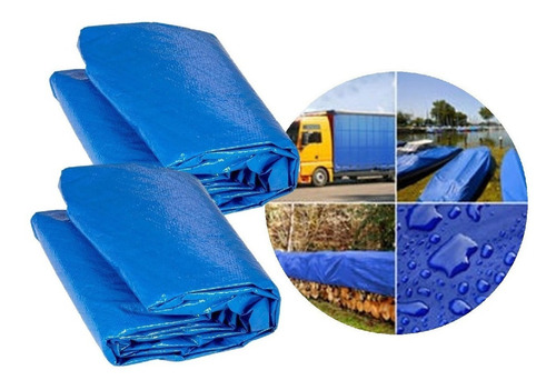 Pack 2 Lonas Cobertor Carpa Toldo Multiusos Impermeable 3x4m