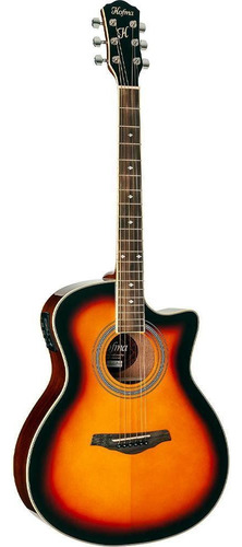 Violão eletroacústica Hofma HMA 260 para destros sunburst verniz brilhante