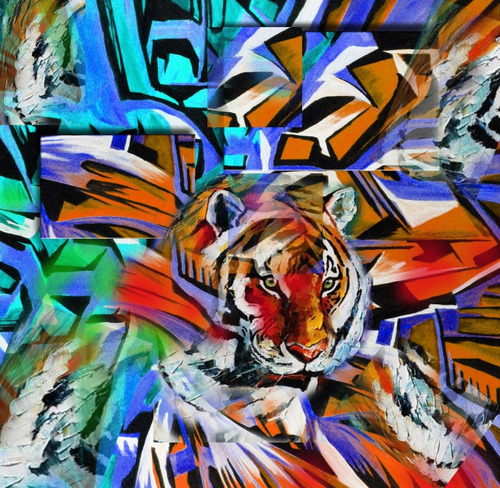 Cuadro Tiger Abstraction