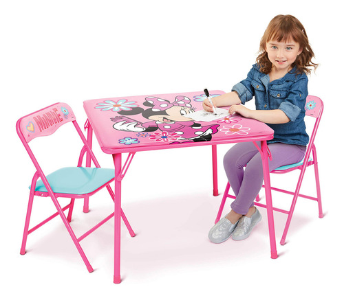Juego De Mesa Y Sillas Minnie Para Niños De 3 A 7 Años