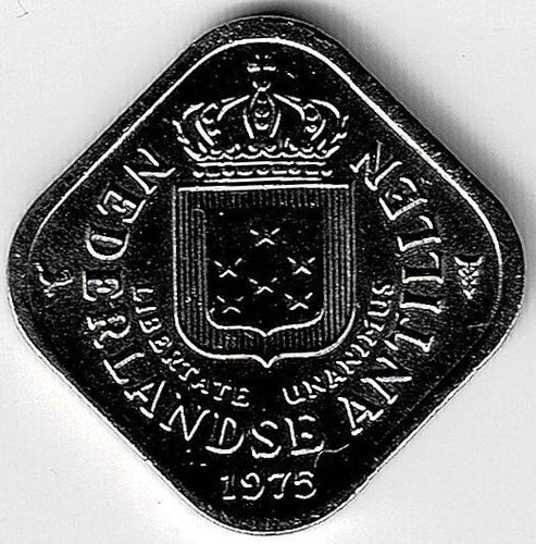 Moneda  De  Antillas  Holandesas  5  Cents  1975  S/circular