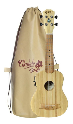 Ukulele Seizi Bali Soprano Elétrico Solid Bamboo Com Bag