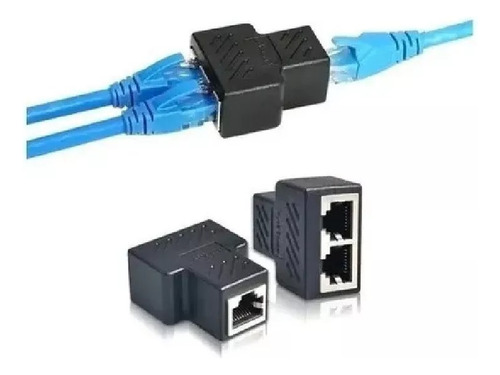 Divisor de empalme de red hembra Rj45, 2 entradas, 1 salida
