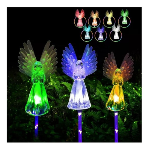 2 Pcs De Luces Solares Ángel, Luces De Jardín, Luces Jardín