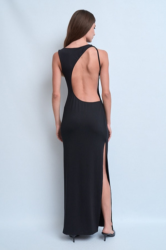 Vestido Largo Negro Espalda Descubierta