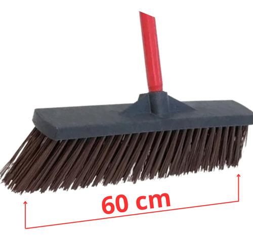 Kit 2 Vassoura 60cm Profissional Com Cabo Grosso
