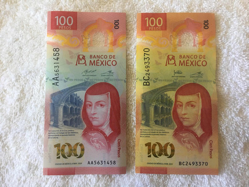 Billete 100 Pesos Sor Juana Error Unico Muy Visible Muy Raro (Usado)