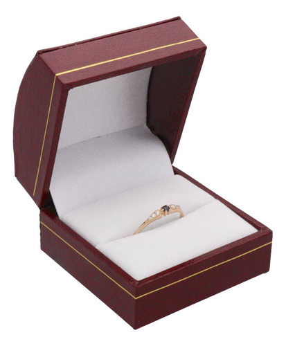 Anillo De 14k Oro Amarillo Con Zafiro De 7p, 1.1 Grs