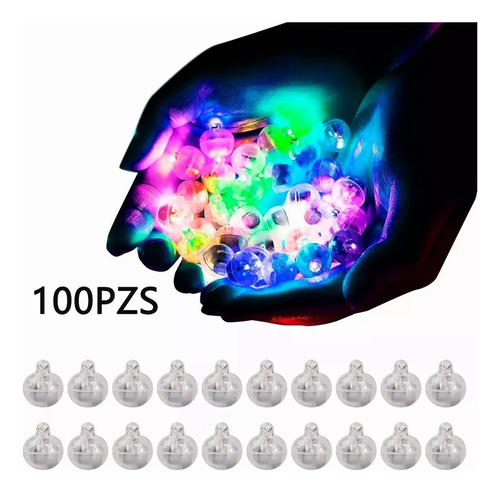 100 Pzs Mini Luces Led Redondas De Globos De Luz De Colores