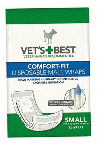 Vet's Best Comfort Fit Disposable Male Wrap, 12 Count