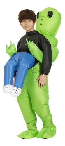 Disfraz De Alien Hinchable Alien Verde Carnaval Infantil A