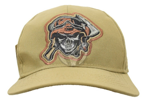 Gorra Operador Tacticap Coyote Abrojo Bordada Skull Gabardin