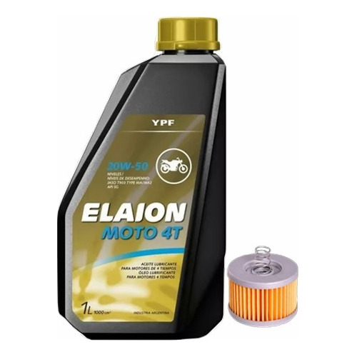 Kit Service Filtro Aceite Yamaha Fz 16 + 20w50 Elaion 1 Ltr