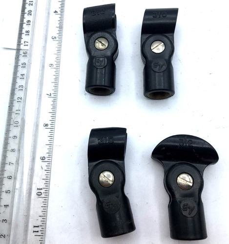 Ev Electro Voice Lot Of 4 Microphone Clip (3) 310, (1) 3 Aac