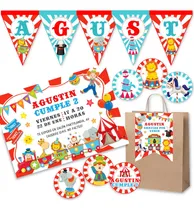 Comprar Kit Imprimible Circo Nene Invitaciones Candy Bar Editable