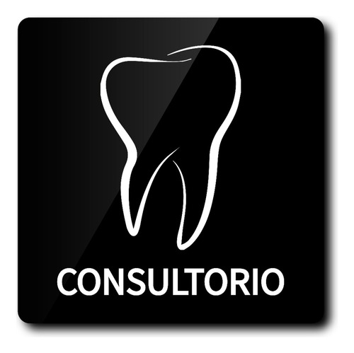 Señal De Consultorio Dental 1 Acrílico Negro