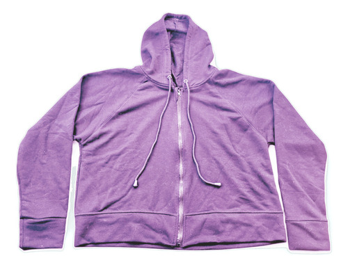 Sudadera Crop Top De Cierre C/capucha/ Oversize Para Dama
