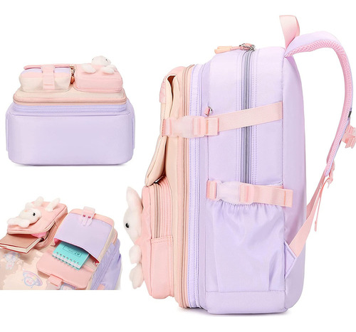 Mochila Kawai Con Forma De Conejo Con Bolsa For Bolígrafos,