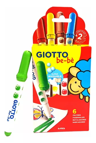 Marcadores De Colores Lavable Giotto Bebe X6
