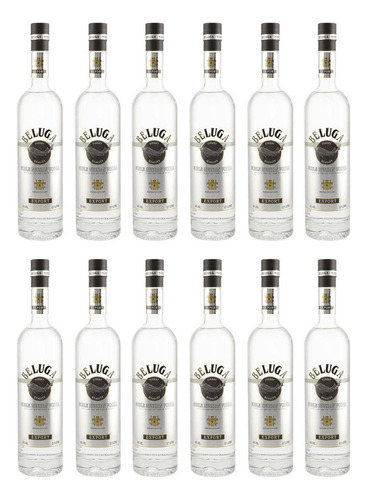 Pack De 12 Vodka Beluga Noble Rusian 700 Ml