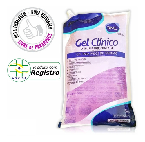 Gel Clinico Contato Condutor Ultrassom Rosa Bag Rmc 5kg Tipo De Embalagem Bag