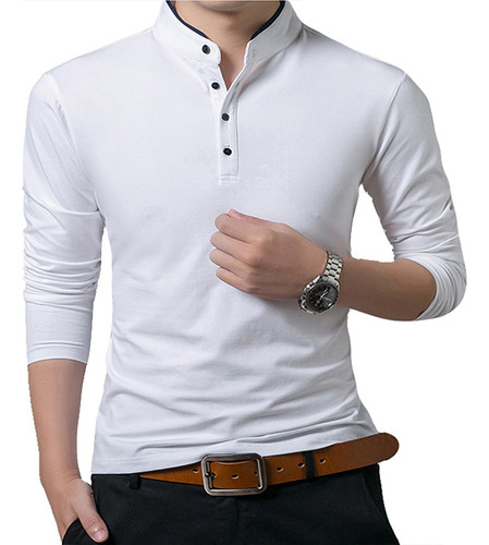 Camisa De Color Entero De Otoño/invierno