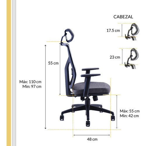 Silla Ergonómica De Oficina Respaldo Mesh Rolic Cool