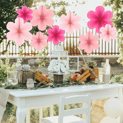 Set De Flores En Forma De Abanico De Papel Para Decoración