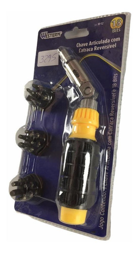 Imagem 3 de 7 de Chave Articulada Com Catraca Reversível Kit C/ 18 Bits K3295