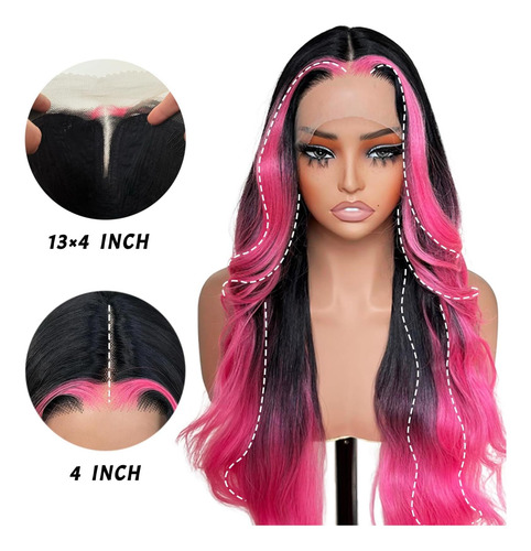 Peluca De Encaje De Peluca De Color Rosa Sisgrace Wigs Ola Y