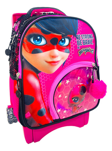 Mochila Escolar Urbania Lady Bug Lb01041sb Color Rosa 14l