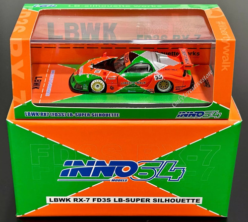 Inno64 Lbwk Mazda Rx7 Lb-super Silhouette Malaysia Expo 2024 Color Naranja