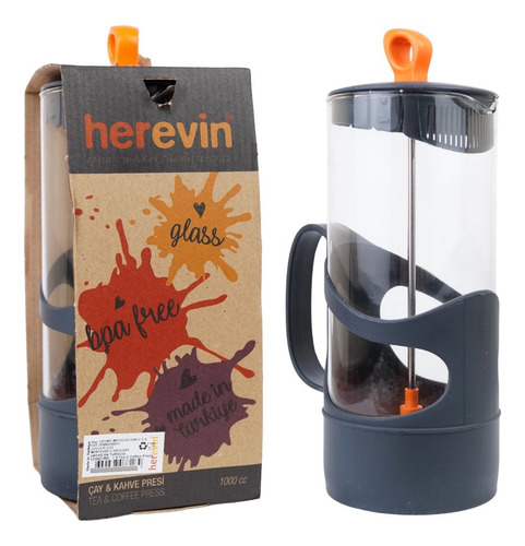 Cafetera Manual Prensa Francesa Tetera 1 Lt Negro