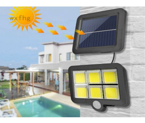 Luminária Solar Parede 120 Cob Luz Sensor Presença 3 Funções