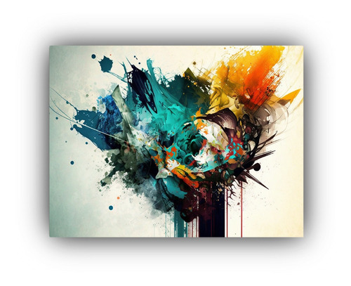 Arte De Pared Acuarelas Modernos Multicolores 45x30cm