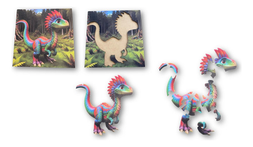 Rompecabezas Personalizados Doble Capa Dinosaurios 20x20cm