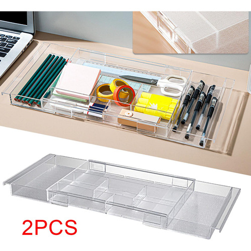 2pcs Organizador De Escritorio Retráctil Bandeja De