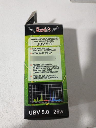Foco Con Radiación 5.0 Uvb Reptiles Terrario Tropical 26 W